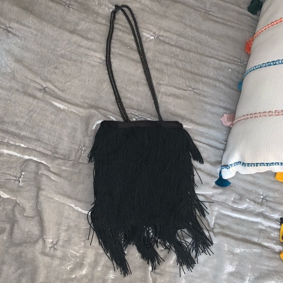 Beautiful Black Fringe Zara Crossbody Purse - Picture 4 of 7